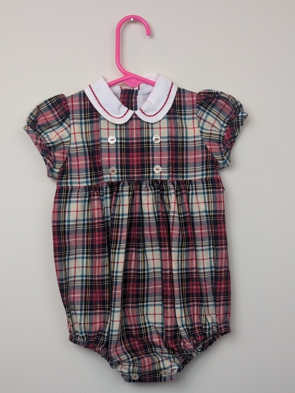 Amaia Bubble Romper Plaid 12M